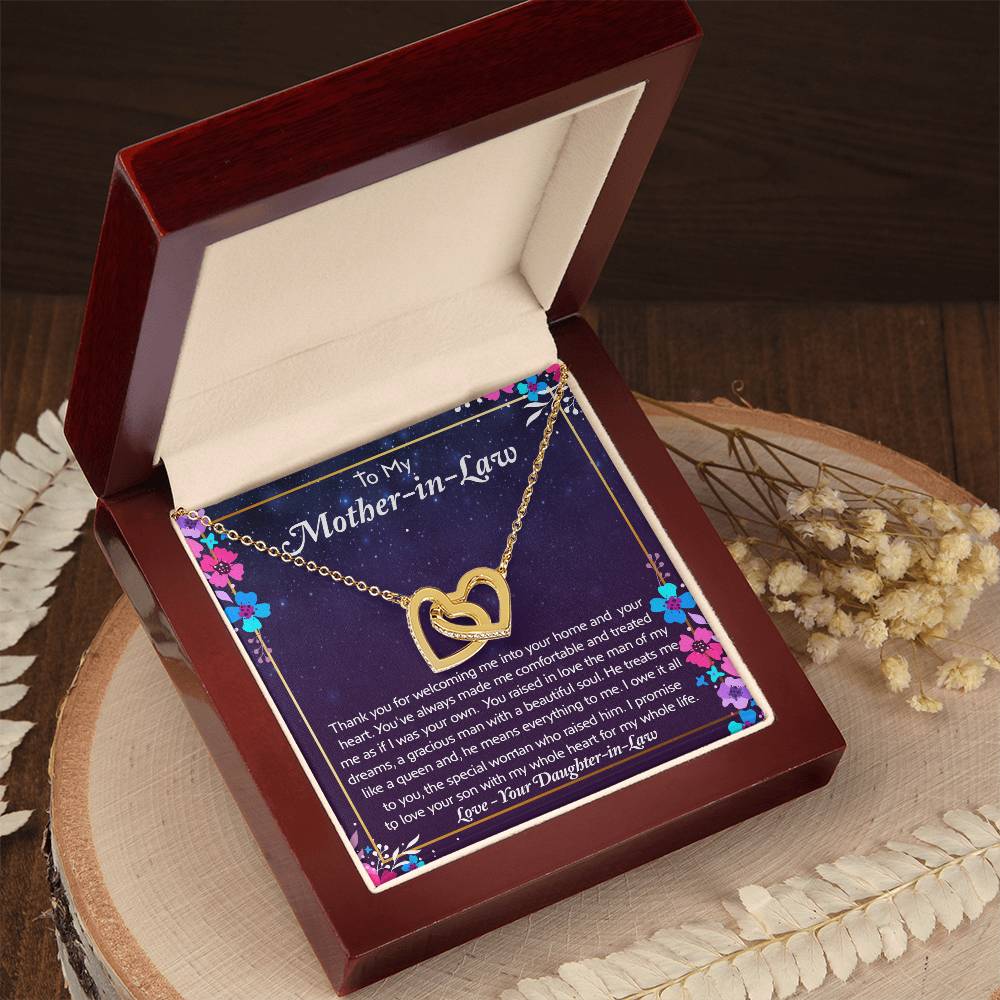 To My Mother In Law - You'Re A Special Woman - Necklace Interlocking Hearts Necklace