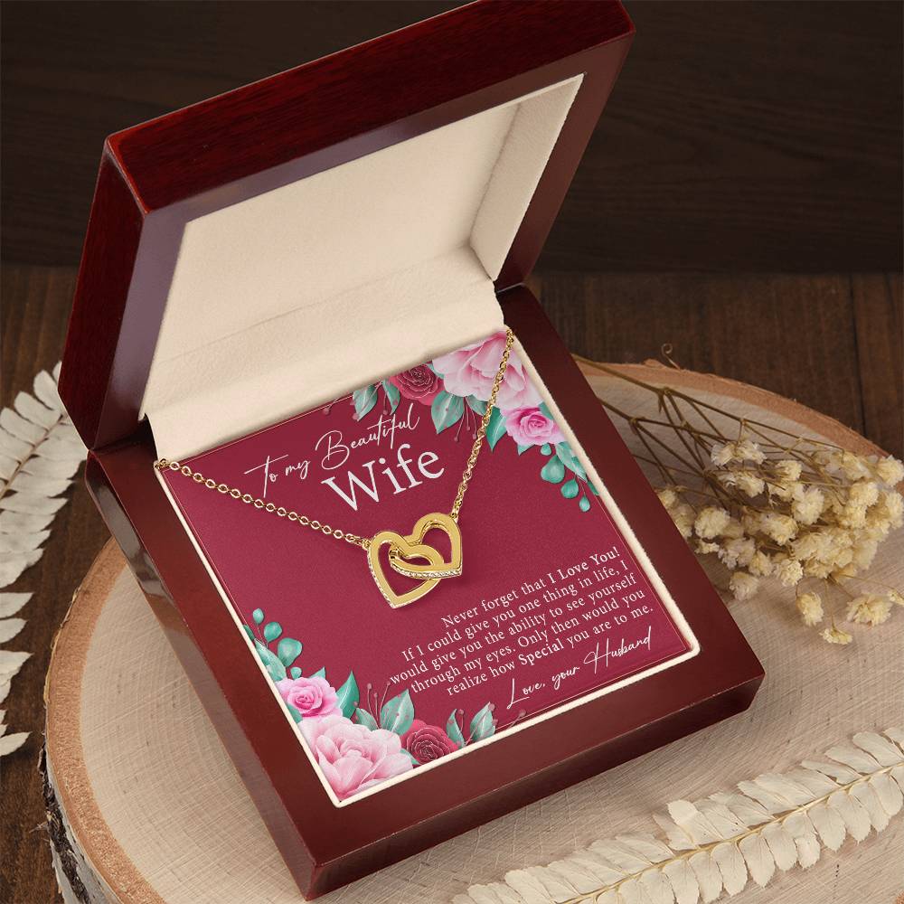 A Beautiful Gift For A Beautiful Wife Interlocking Hearts Necklace