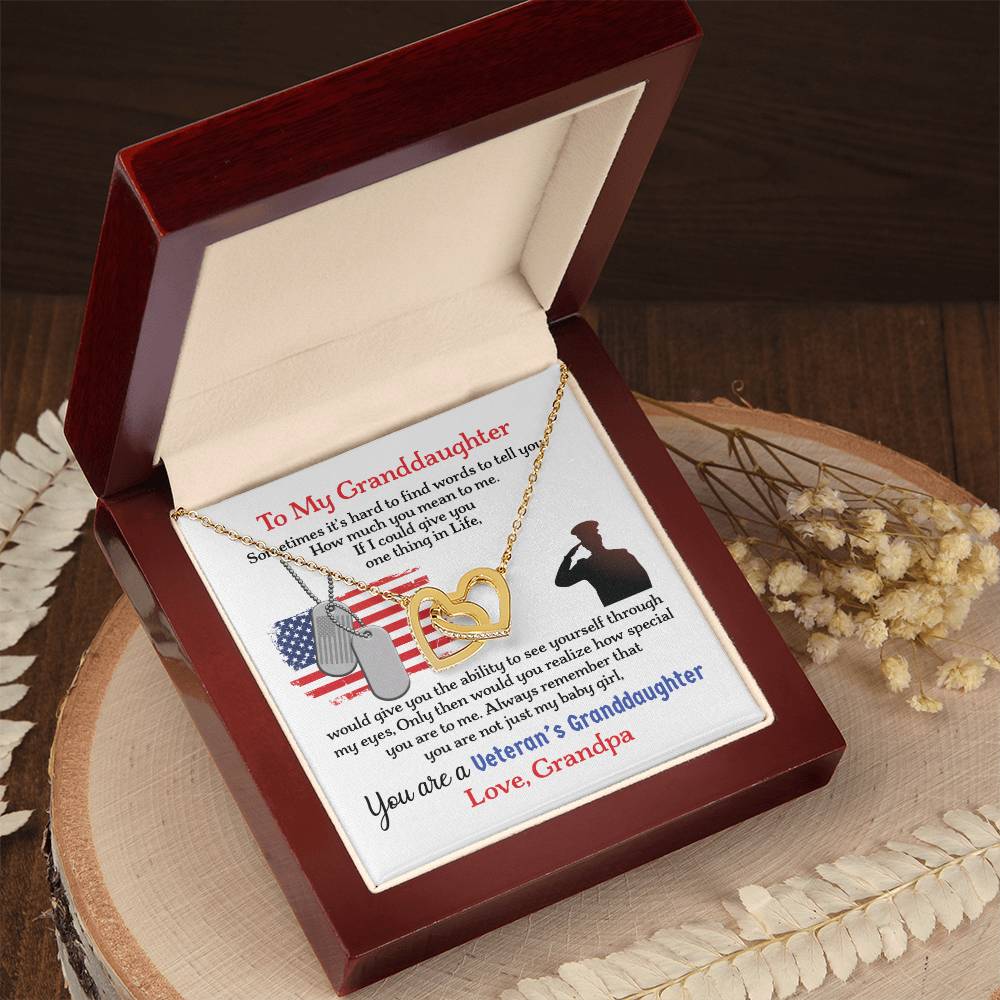 Veteran'S Granddaughter - Interlocking Heart Necklace Interlocking Hearts Necklace