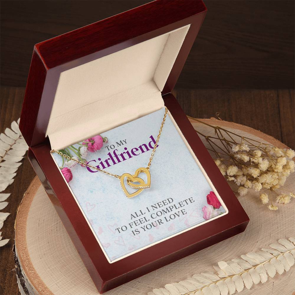 Two Hearts Necklace - All I Need Is Your Love Interlocking Hearts Necklace
