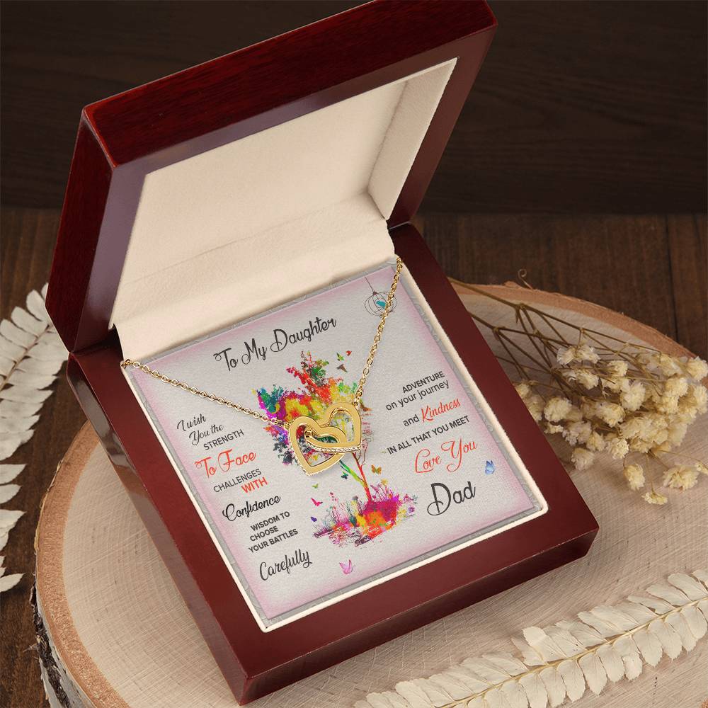 Daughter Necklace From Dad Interlocking Hearts Necklace