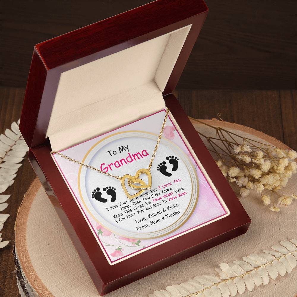 New Grandma Gift Interlocking Hearts Necklace