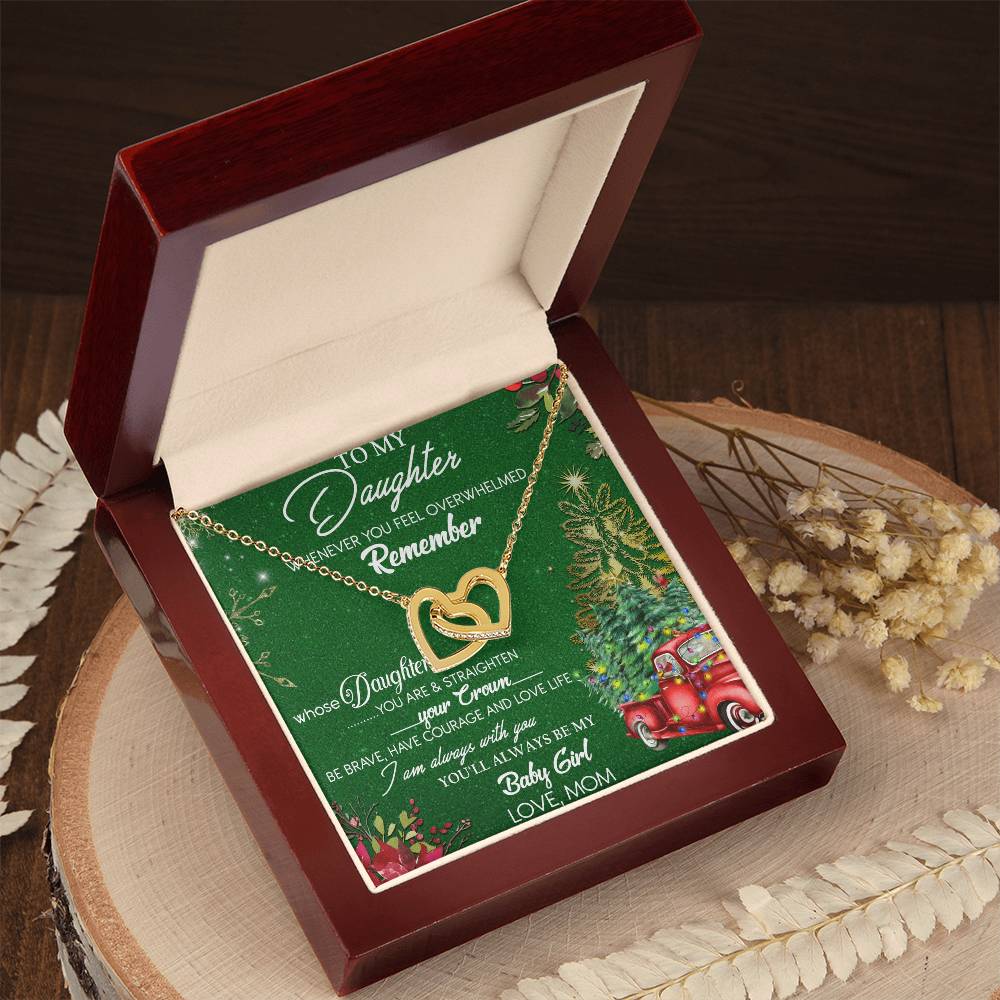 To My Daughter Interlocking Hearts Necklace Message Card