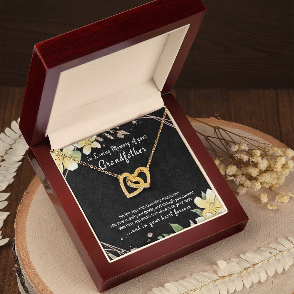 Sympathy Gift Loss Of Grandfather Memorial Twin Hearts Necklace Interlocking Hearts Necklace