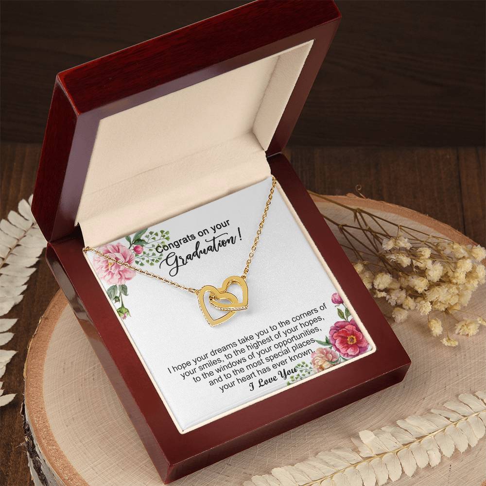 Graduation Gift For Girls Graduation Day - Necklace Interlocking Hearts Necklace