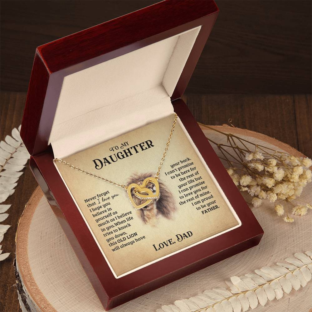 To My Daughter Necklace Gift For Daughter From Dad Christmas Gift Daughter Jewelry Interlocking Hearts Necklace