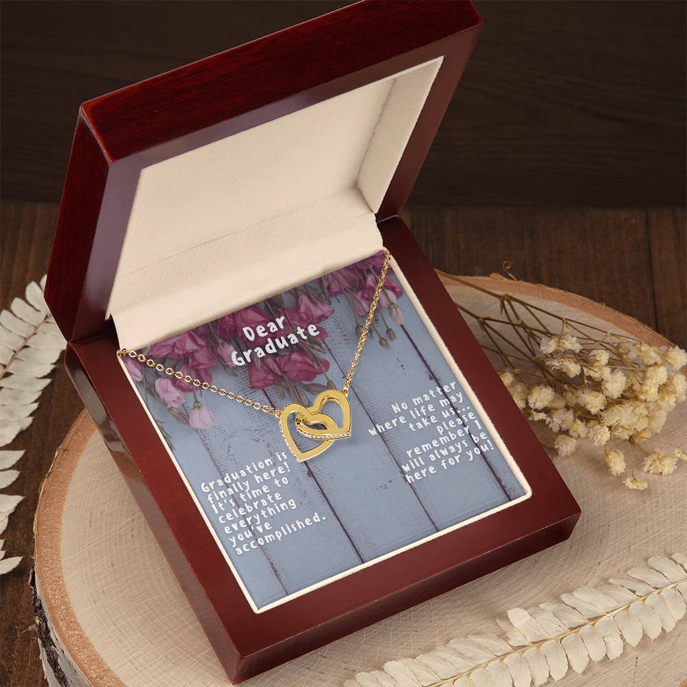 Graduation Interlocking Hearts Soft Primrose Necklace Interlocking Hearts Necklace