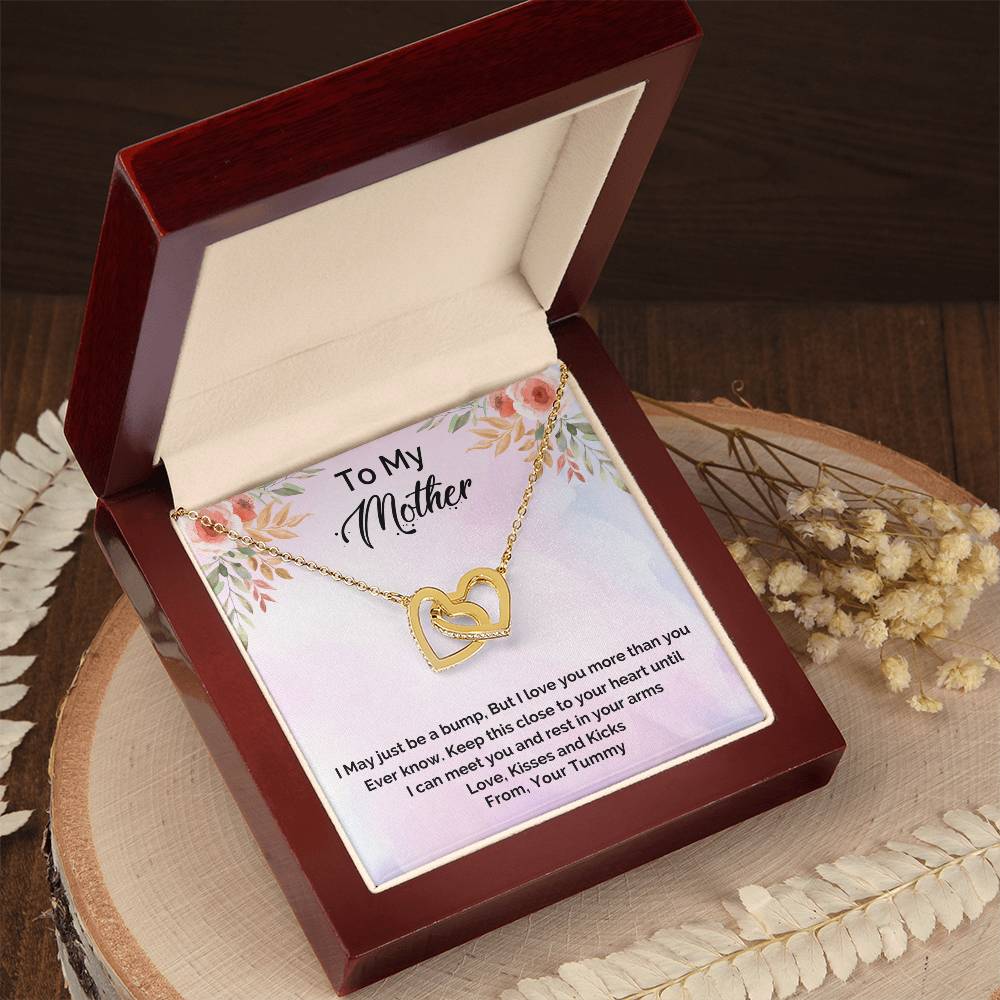 Mother'S Day Perfect Gift For Mom Interlocking Hearts Necklace