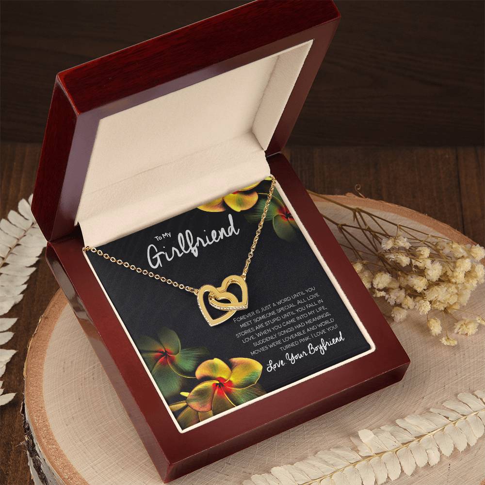 Girlfriend Interlocking Hearts Romantic Necklace Gift For Valentine'S Day Interlocking Hearts Necklace