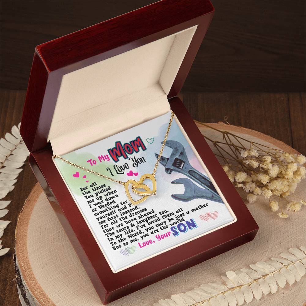 Gift For Mom- Interlocking Heart Necklace Interlocking Hearts Necklace