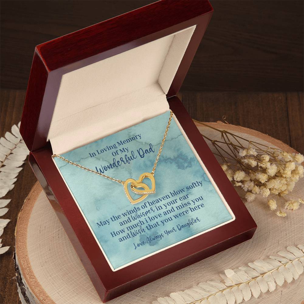 My Wonderful Dad - Interlocking Hearts Necklace - Love Daughter