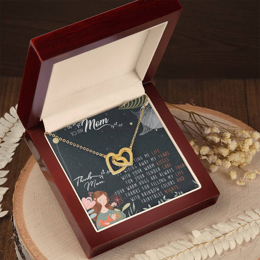 To My Mom Interlocking Hearts Necklace Message Card