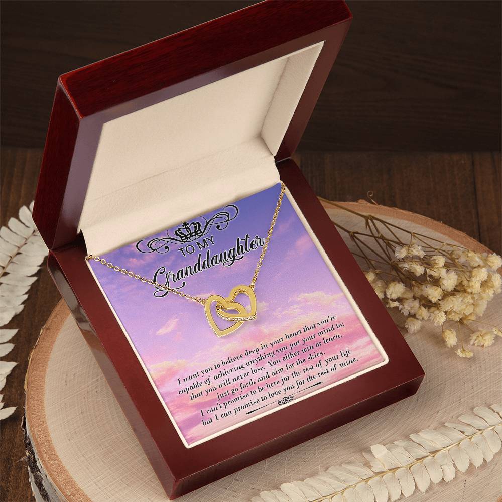 To My Granddaughter Interlocking Hearts Necklace Message Card