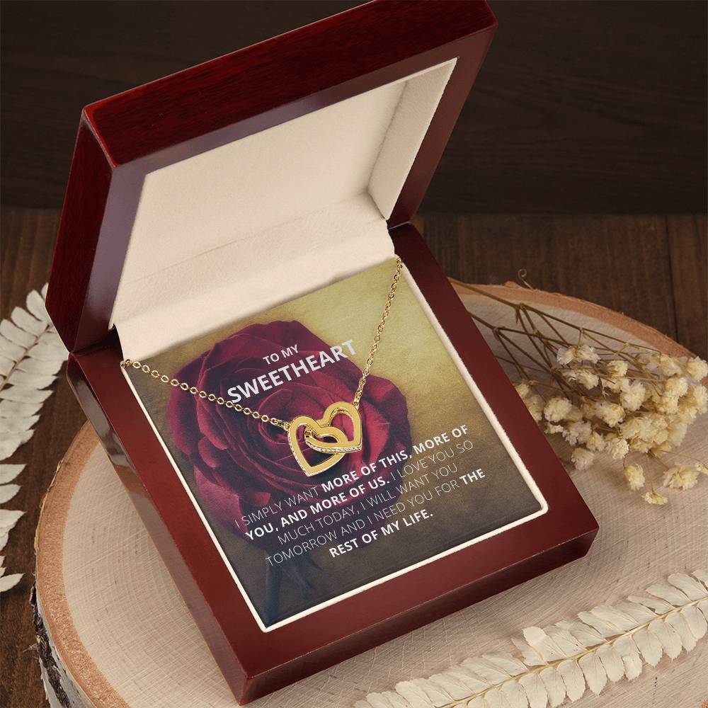 To My Sweetheart - I Want More Of This - Necklace Interlocking Hearts Necklace
