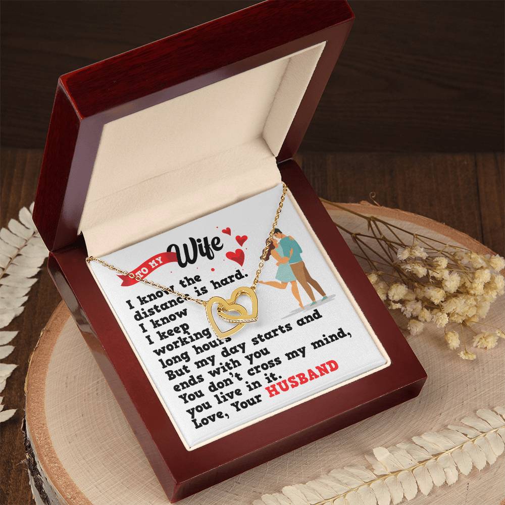 Gift For Wife - Interlocking Heart Necklace Interlocking Hearts Necklace