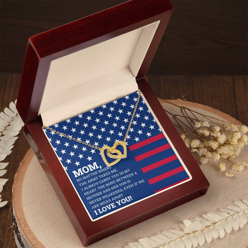 To My Mom - I Love You Message - Tmm05 Interlocking Hearts Necklace