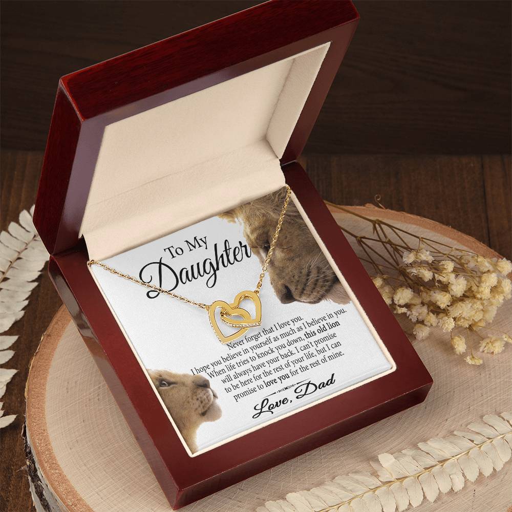 Gift To My Daughter Interlocking Hearts Necklace