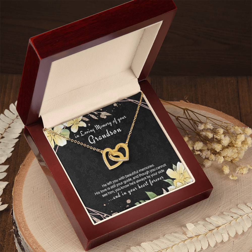 Sympathy Gift For Loss Of Grandson Twin Hearts Necklace Interlocking Hearts Necklace