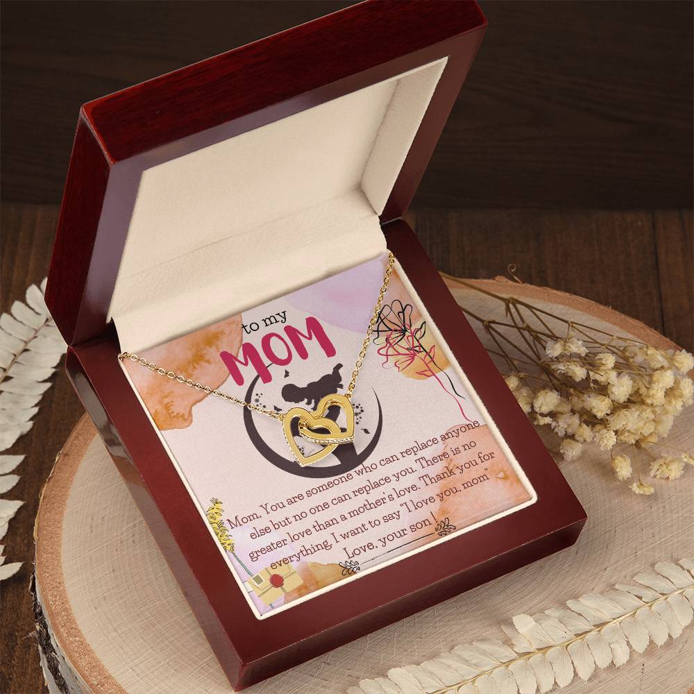 To My Mom Necklace From Your Son Mom Gift Mom Gift From Son Mom Birthday Gift From Son Personalized Unique Gift For Mother From Son Interlocking Hearts Necklace