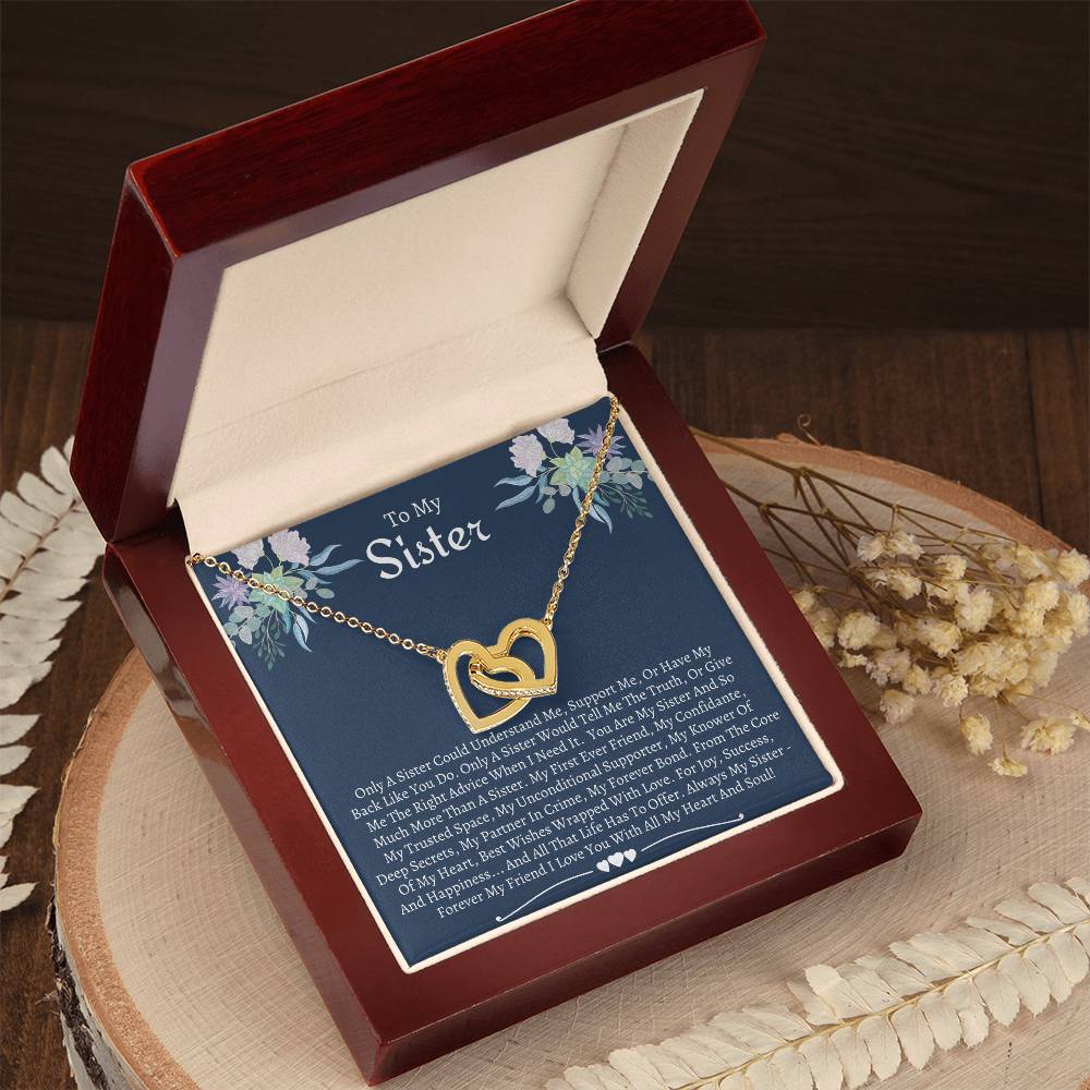 Gift For Sister 4Th Interlocking Hearts Necklace