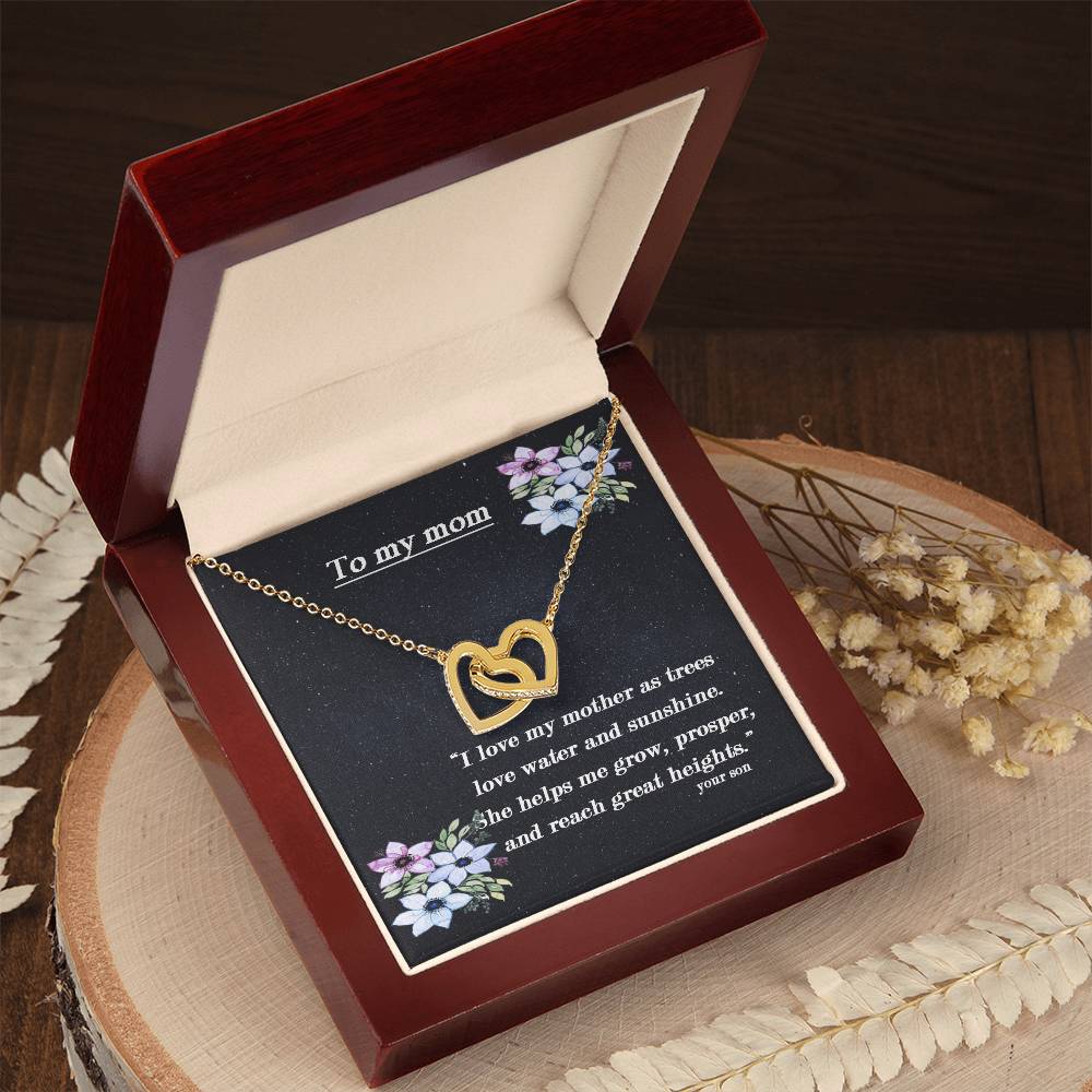To My Mom I Will Always Be There Dragonfly Necklace Gift For Mom From Son Birthday Mother'S Day Christmas Present Interlocking Hearts Necklace