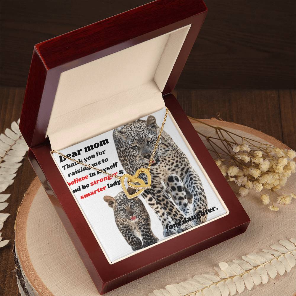 Thank You Mom Interlocking Hearts Necklace