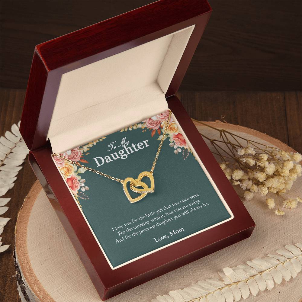 You Will Always Be Precious To Me Gift For Daughters Interlocking Hearts Necklace