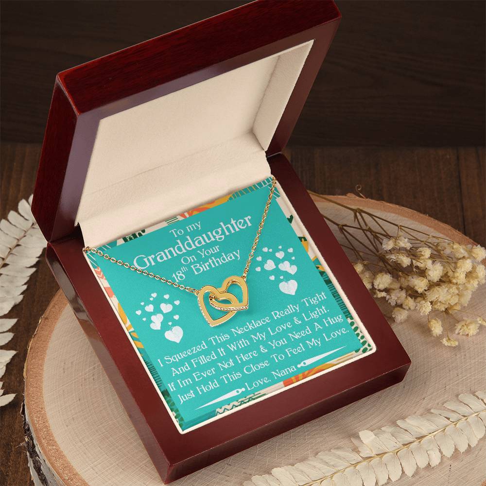 To My Granddaughter Gift Necklace On Your 18Th Birthday Gifts For Granddaughters Grandmother & Granddaughter Necklace Custome Gift Card Interlocking Hearts Necklace