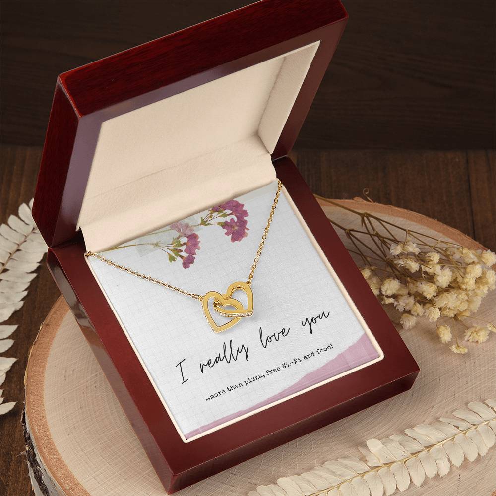 Gift For Girlfriend - Gift For Wife - Gift For Partner - Interlocking Hearts Necklace