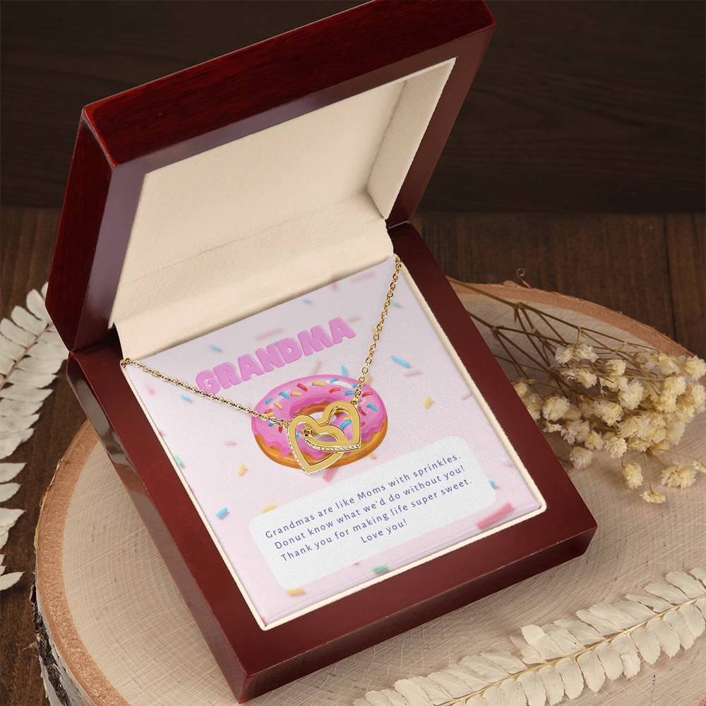 Donut Know What We'D Do Without You Interlocking Hearts Necklace