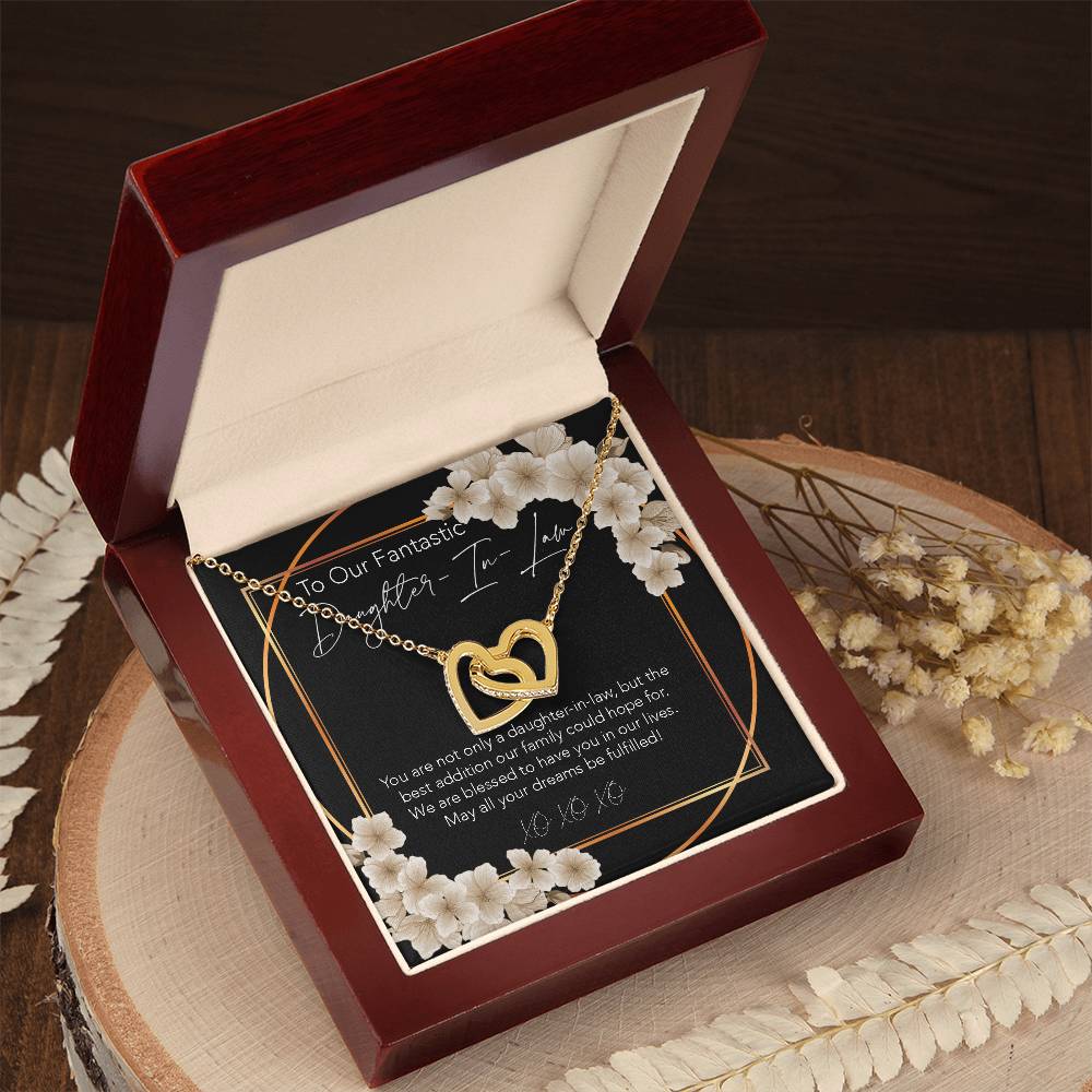Interlocking Hearts Necklace To My Daughter-In-Law My Daughter-In-Heart Bonus Daughter Gift Daughter-In-Law Necklace Daughter-In-Law