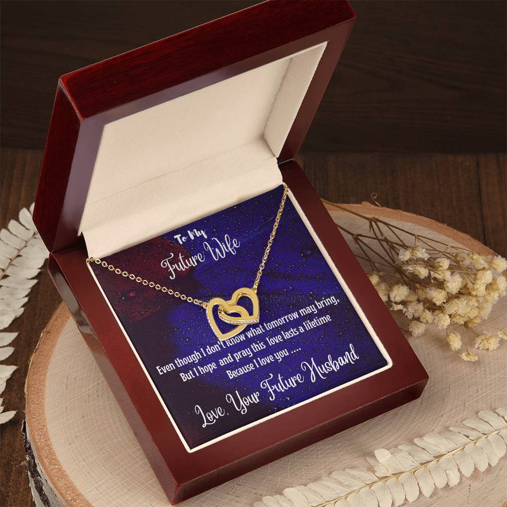 Love You Forever Interlocked Heart Necklace For Future Wife Interlocking Hearts Necklace