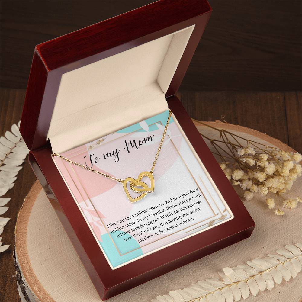 Necklace Gift For Mom To My Mom Necklace Gift Interlocking Hearts Necklace For Mom Mom Birthday Necklace Gift My Mom Jewelry Massage