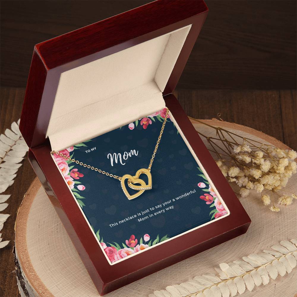 To My Mom Interlocking Heart Necklace Interlocking Hearts Necklace
