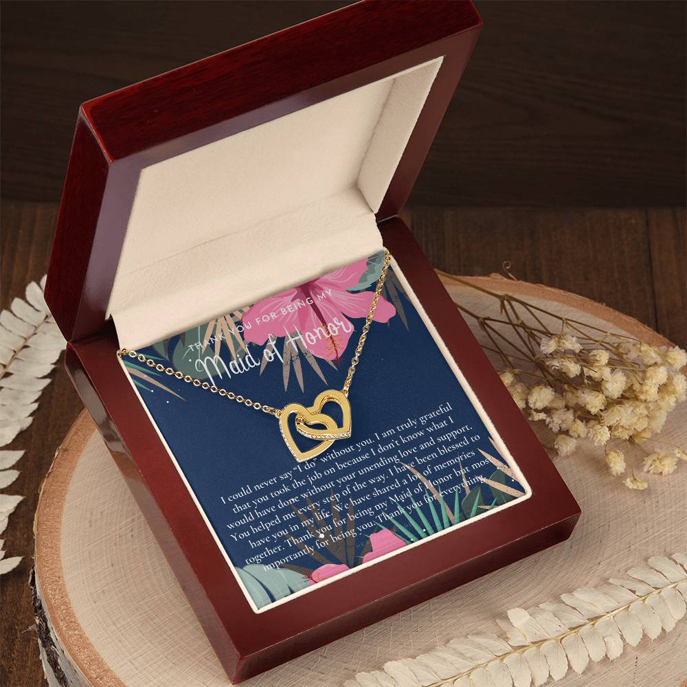 Maid Of Honor Thank You Gift From Bride Bridesmaid Gift Maid Of Honor Gift Necklace Matron Of Honor Gift Thank You Gift From Bride Interlocking Hearts Necklace