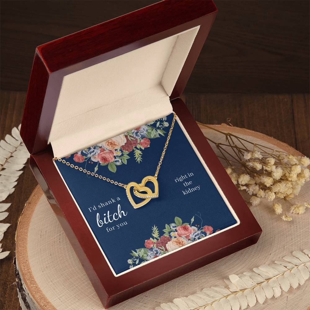 I'D Shank A Bitch For You Interlocked Hearts Necklace Interlocking Hearts Necklace