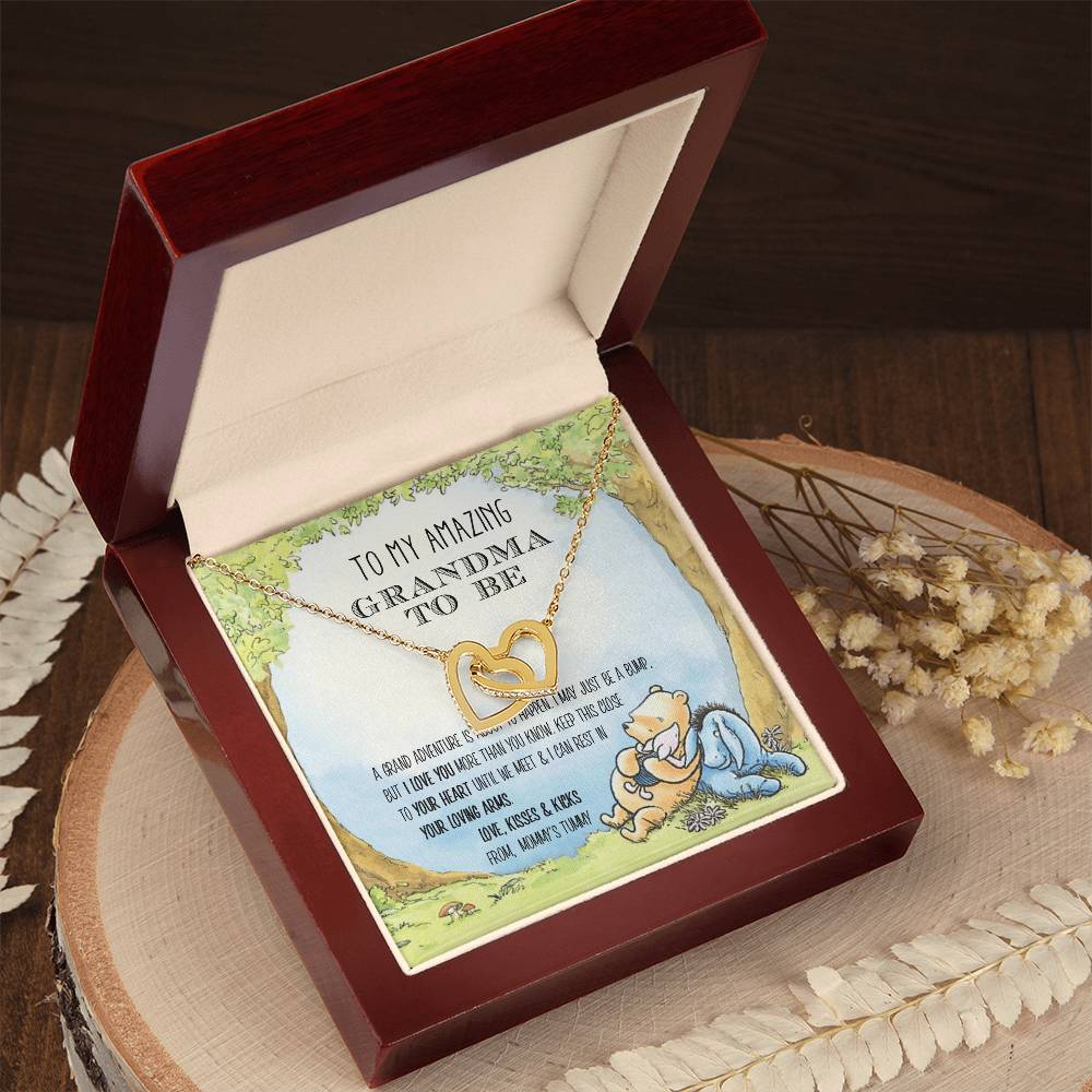 Grandma - A Grand Adventure Is About To Happen Interlocking Hearts Necklace