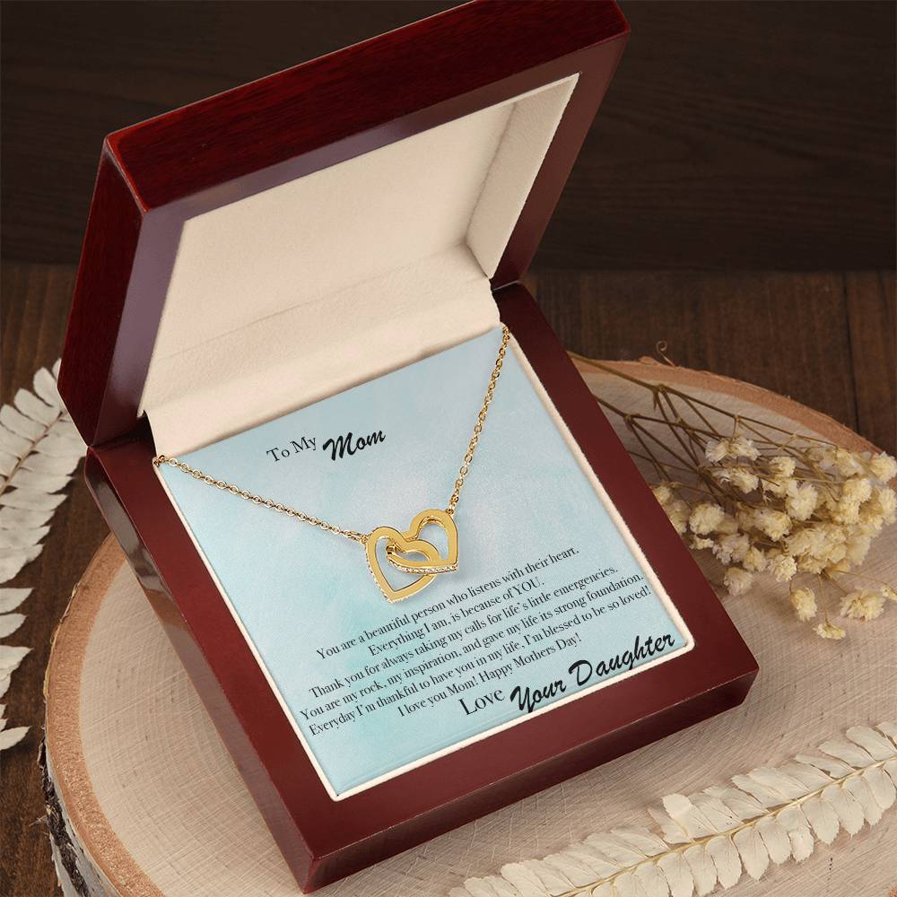 Mother'S Day Listen With Your Heart - Interlocking Hearts Necklace