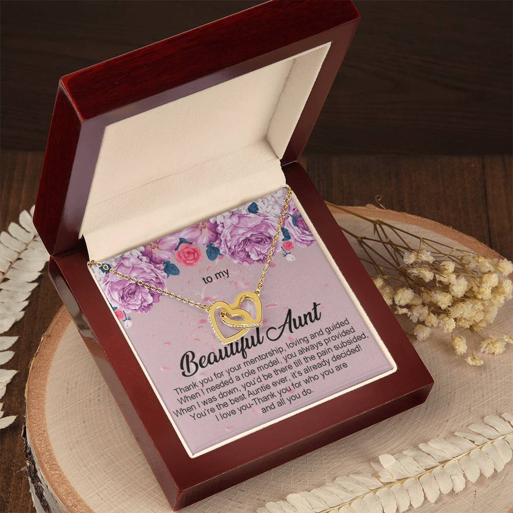 To My Beautiful Aunt Necklace Gift Auntie Interlocking Hearts Necklace Aunt Jewelry Aunt Appreciation Gift For Aunt Auntie Gift