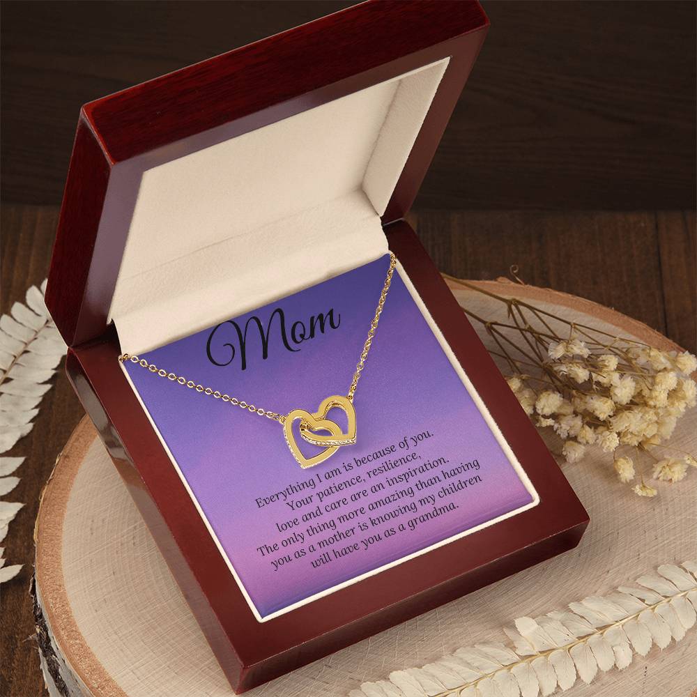 My Children Have You As A Grandma Two Heart Interlocking Hearts Necklace