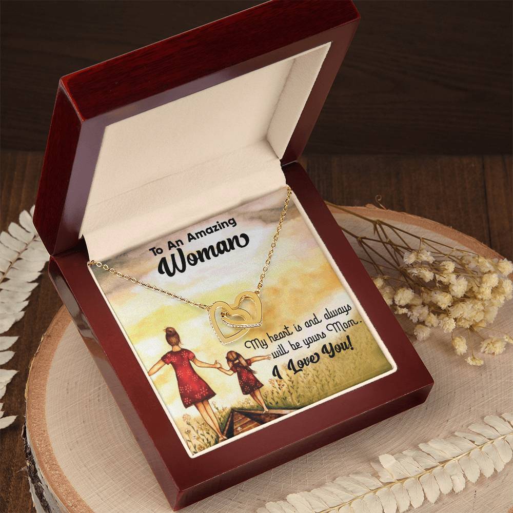 To An Amazing Woman Interlocking Hearts Necklace