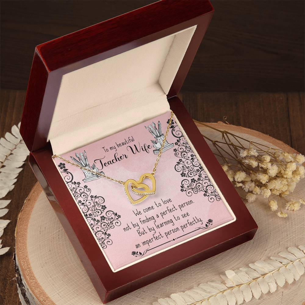 Gift For You My Wife. Interlocking Hearts Necklace