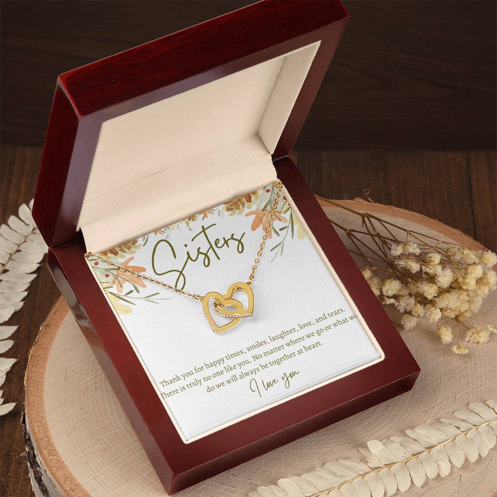 Sisters Necklace Gift For Sister Birthday Gift Sister Jewelry Big Sister Jewelry Little Sister Thoughtful Gift Message Card Interlocking Hearts Necklace