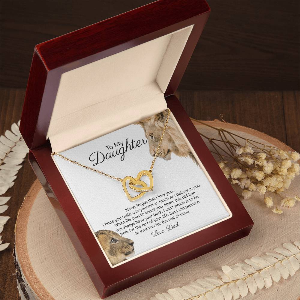 To My Daughter - Never Forget That I Love You - Necklace Interlocking Hearts Necklace