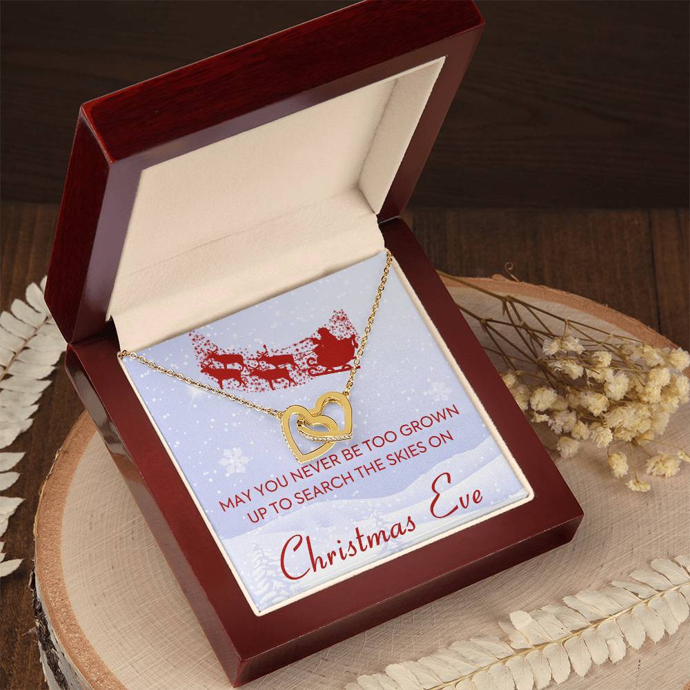May You Never Be Too Grown Up To Search The Skies On Christmas Eve Forever Love Necklace Interlocking Hearts Necklace