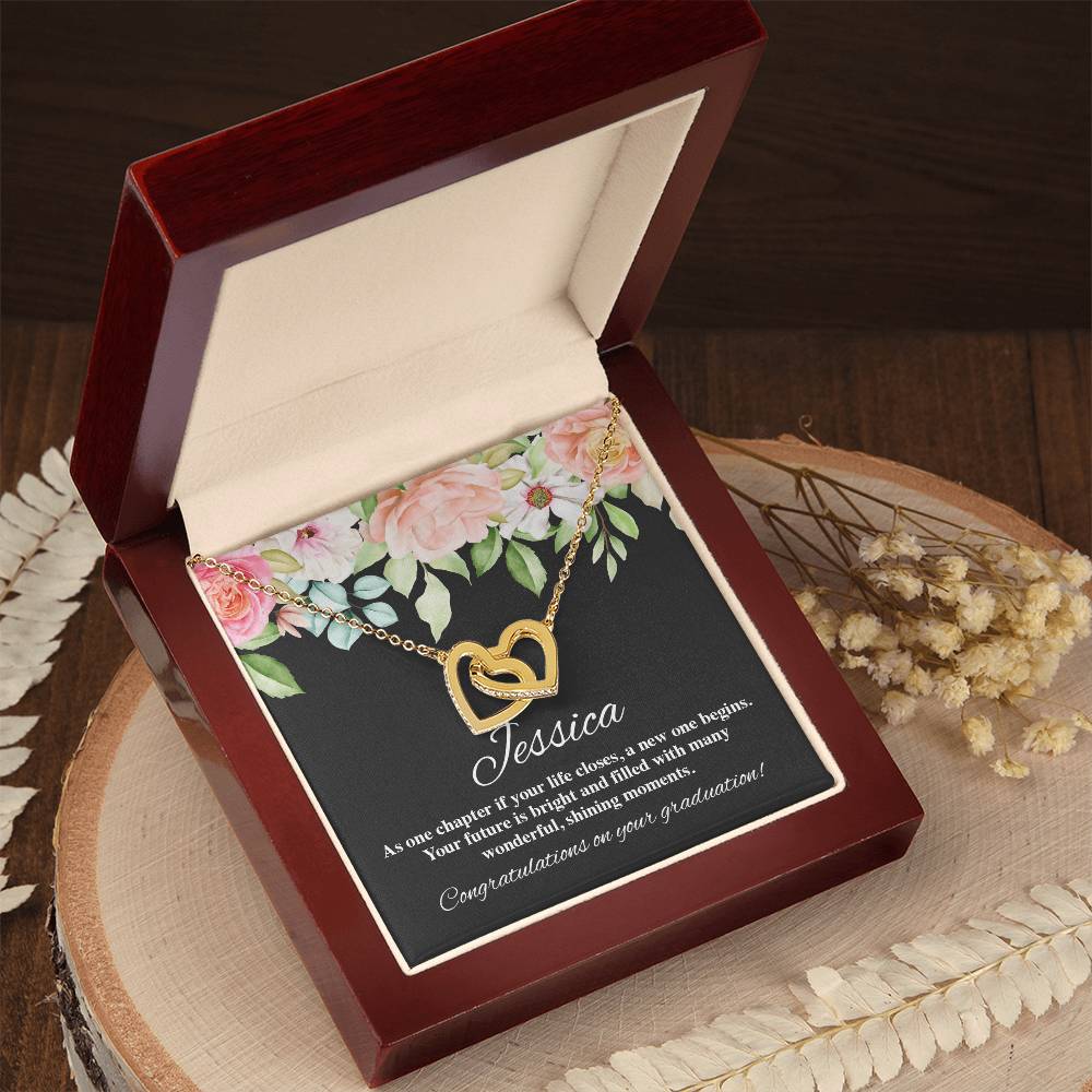 On Your Graduation Necklace Interlocking Hearts Necklace