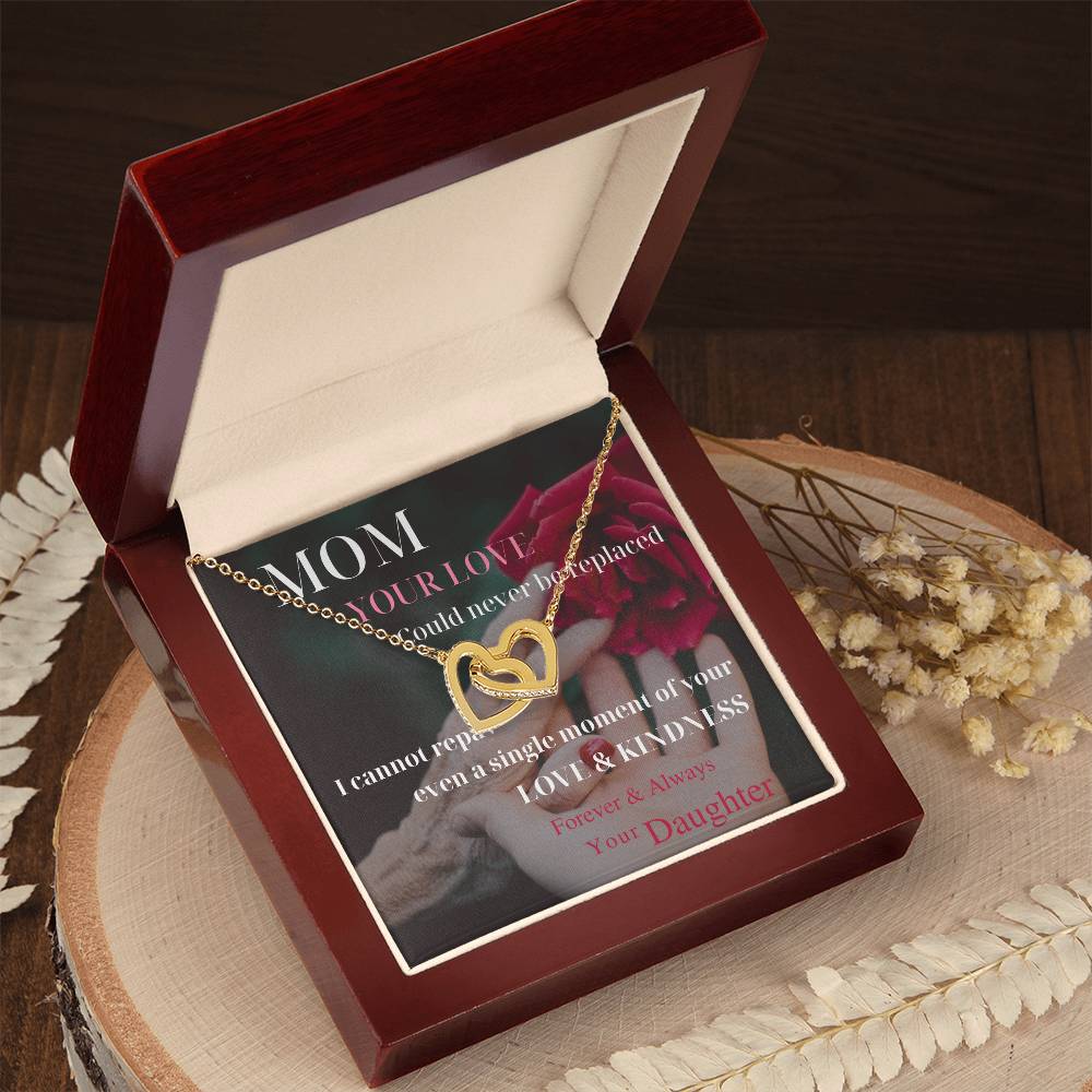Mom Your Love Could Never Be Replaced Interlocking Hearts Necklace