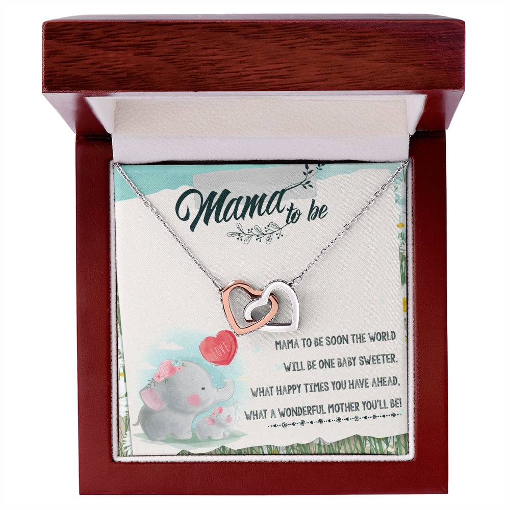 Mama To Be Interlocking Hearts Necklace Message Card