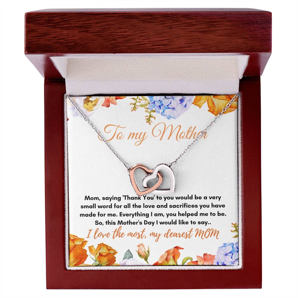 To My Mother Interlocking Hearts Necklace