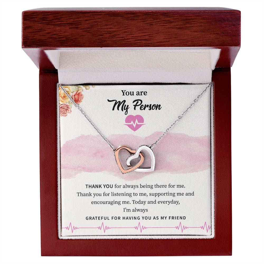 You Are My Person Interlocking Hearts Necklace